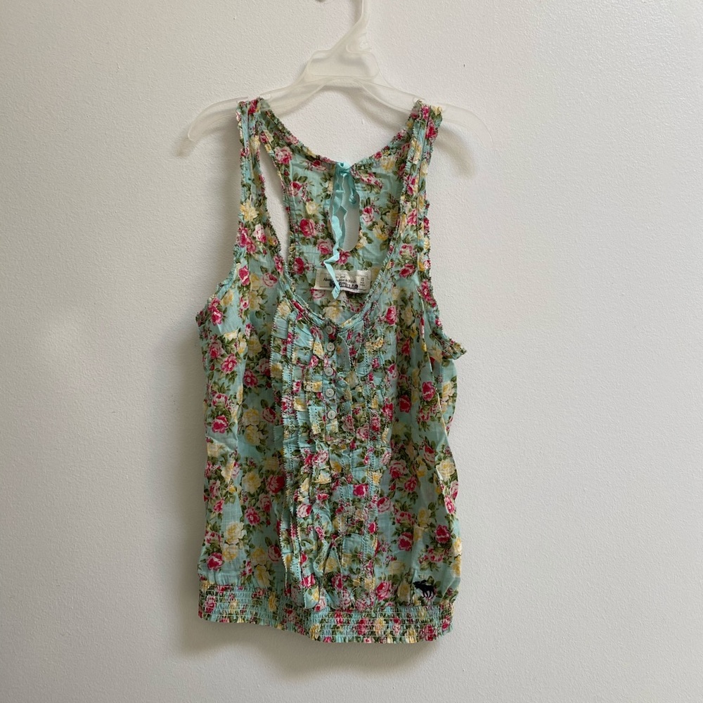 Abercrombie & Fitch Floral Printed Sleeveless Top XS Irregular